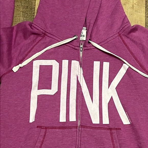 PINK by Victoria’s Secret Pinkish/Purple Vintage Full-Zip Hoodie, Size L, GUC 💜 - Picture 3 of 8
